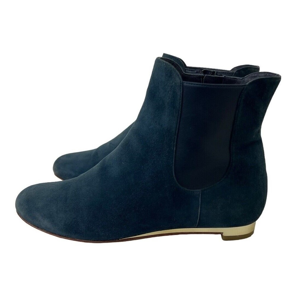 Cole Haan Womens Size 6 Hidden Wedge Blue Suede Ankle Boots - Picture 3 of 6